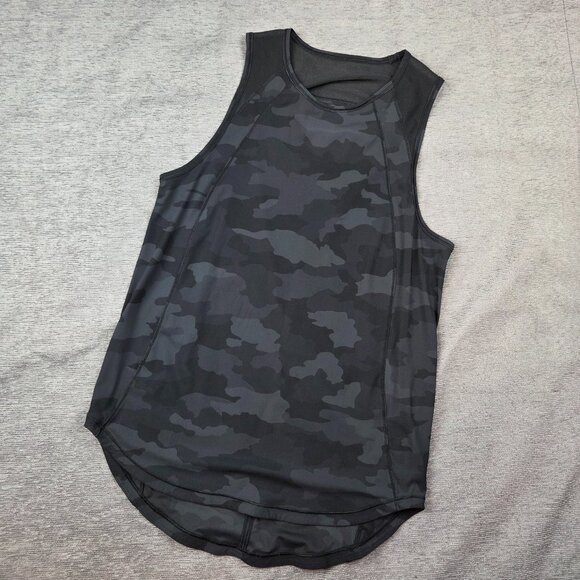 Lululemon Sculpt Tank Heritage 365 Camo Size 8 Black Gray Active Sleeveless Top - Picture 2 of 7